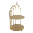 thumbnail image 4 of Organizador de cosméticos ZHCH para jaula de pájaros de hierro dorado multifuncional, 4 of 5