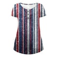thumbnail image 5 of IROINNID Women's V-Neck Tunic Short Sleeve Patriotic Button-down Meat Covered Women Tops Independence Day, 5 of 5