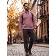 thumbnail image 7 of JWD Mens Long Sleeve Henley Shirt Casual Button Neck T Shirt with Chest Pocket Red 2XL, 7 of 7