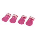 thumbnail image 1 of Mascota Perro Gato Zapatos Zapatillas Calcetines Non-Slip Patrón Pata Lazo Rosa Sunnimix Pink Bowknot Pet Dog Puppy Cat Zapatos Zapatillas No-Slip calcetines con pata impresiones Tamaño S, 1 of 8