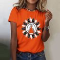 thumbnail image 2 of Dadaria Hauts pour Femmes Chemise Orange Manches Courtes T-Shirt Col Rond Été Imprimés de Main Chandail Blouses TG, 2 of 6