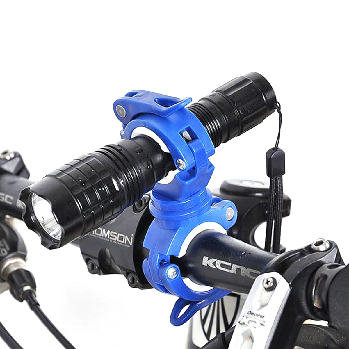 Multitrust Bicycle Light Clip 360 Rotation Bike Flashlight Mount Holder ABS  Handlebar Clamp with Rubber Gasket 
