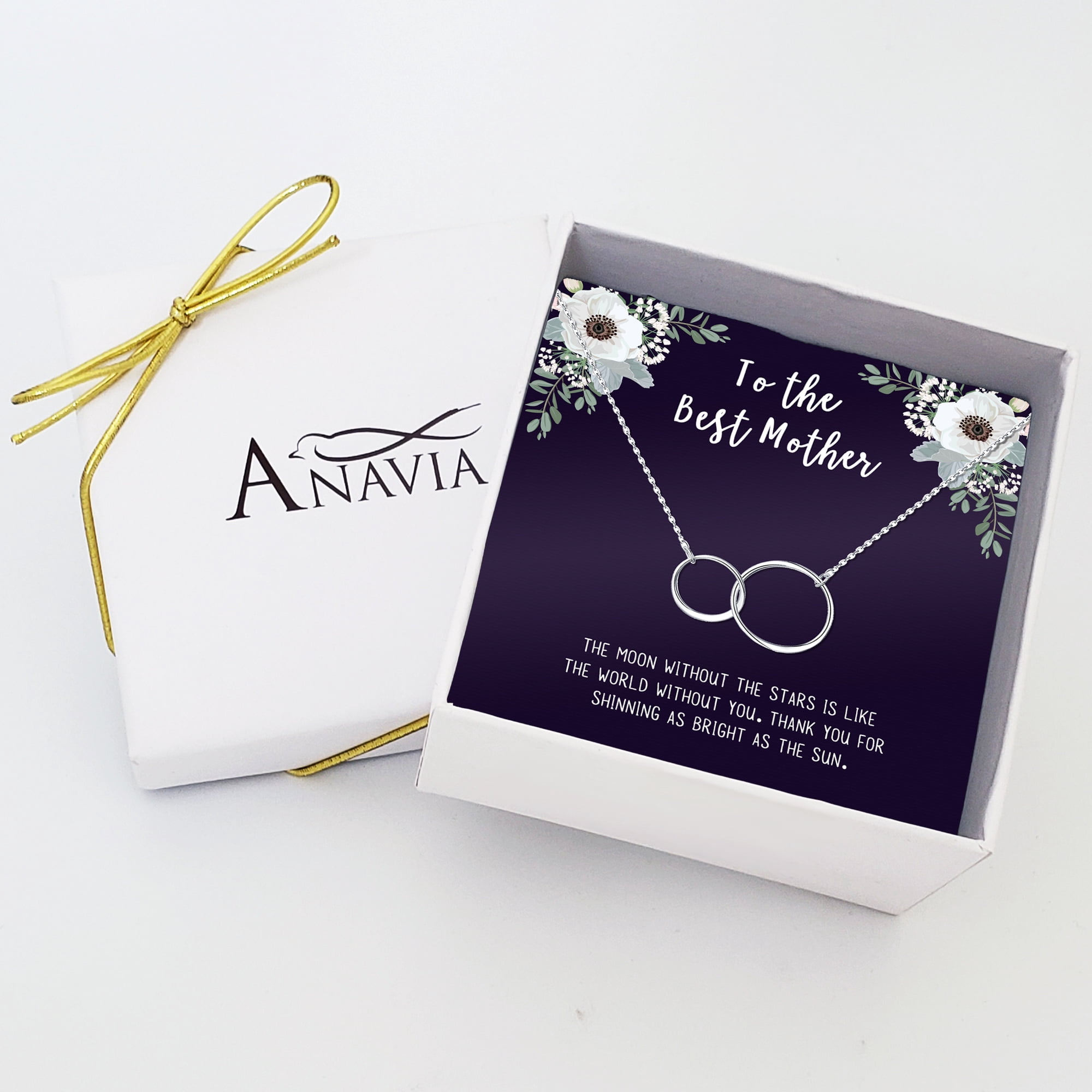 To The Best Mother Mother's Day Gift, Gift for Her, Gift for Her, Mother's Day Jewelry with Card, Card and Necklace Set for Mother's Day, Gift for Mom [Silver Infinity, No-Personalized Card]