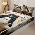 thumbnail image 3 of Homewish Cartoon Bathtub Ghost Zipper Full Size Comforter Sets with Fitted Sheet and 2 Pillowcases for Girls, Cottage Butterfly Wildflower Zipper Bedding Set, Halloween Reversible, 4 Pieces, 3 of 6
