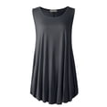 thumbnail image 2 of LARACE Plus Size Tank Tops for Women Sleevelss Tunic Casual Summer Clothes Swing Shirts for Jeans DeepGray_3X, 2 of 7