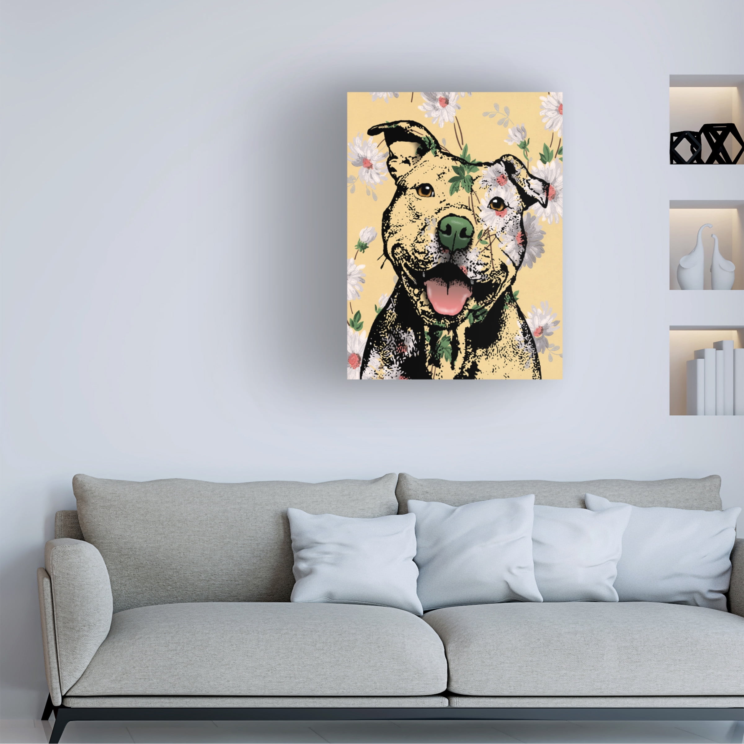 Canvas Wall Art - Dean Russo 'Pittie Life' Wall Art for Living Room, Bedroom, or Office DÃ©cor by Trademark Fine Art - 18 x 24 Inches