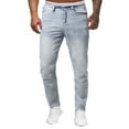 thumbnail image 1 of B91xZ Men's Relaxed Fit Jeans Ripped Distressed Destroyed Slim Fit Straight Leg Denim Jeans,Blue L, 1 of 5