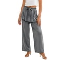 thumbnail image 3 of Noric Women Straight Leg Peplum Pants with Pockets High Waisted Drawstring Casual Summer Flowy Palazzo Pants Loose Fit, 3 of 7