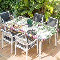 thumbnail image 2 of Happy Easter Table Cloths for 5 Foot Rectangle Tables, Cutte Rabbits Eggs Floral Plants Watercolor Patio Waterproof Elastic Fitted Tablecloths, Washable Rectangular Table Cover for Camping, 2 of 8
