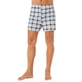 thumbnail image 4 of Pantalones cortos de cuadro clásico para hombres con cinturilla elástica Inspire Chic para el Día del Padre 32 Negro Blanco, 4 of 6
