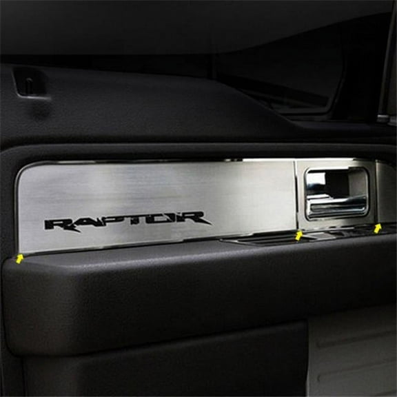American Car Craft 771029 Brushed Front Door Panel Inserts for 2010-2014 Ford F-150, SVT Raptor