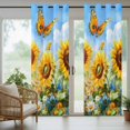 thumbnail image 4 of Summer Sunflower Flowers Outdoor Curtains for Patio, Butterfly Plant Oil Painting Waterproof Outside Curtains Privacy Blackout Curtain for Porch Pergola Cabana, 1 Panel 54W x 108L Inch, 4 of 9