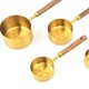 thumbnail image 2 of Juego De Cucharas Y Tazas Medidoras Juego de tazas medidoras doradas apilables con herramientas para hornear con mango de madera (4PCS L), 2 of 6