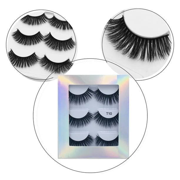 pares de pestañas postizas Mink Lashes de 20 mm, pestañas multicapa engrosadas
