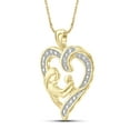 thumbnail image 2 of White Diamond Accent Gold over Silver Mother and Child Heart Pendant, 2 of 4