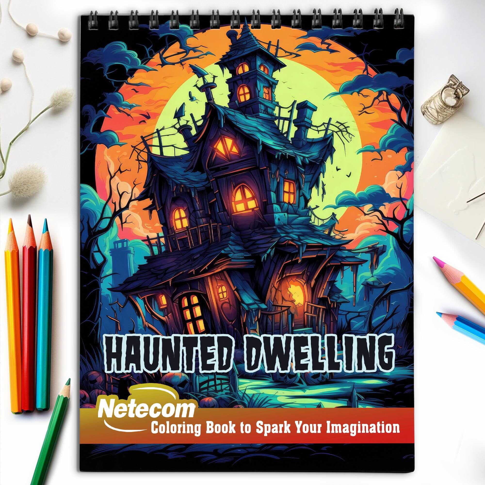 LBKHOUSE Christmas Charm Coloring Book Spiral Bound for Adult Premium Cover
