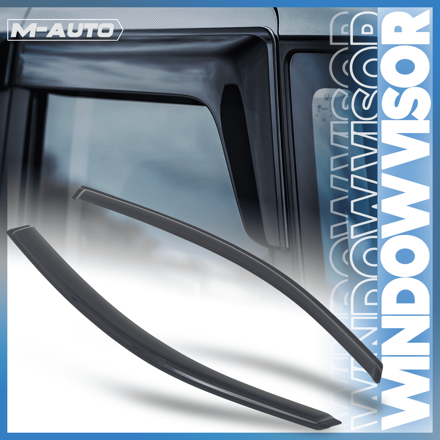 M-AUTO 2 Pieces Tape-On Smoke Vent Window Visor Shade Deflector Guard for 2008-2011 Ford Focus 2-DR