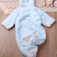 thumbnail image 5 of Mgmyaa Baby Fleece Romper Hooded Jumpsuit With Bear Ears Warm Winter Outfit For Infant Boys Girls 0-12 Months, 5 of 9