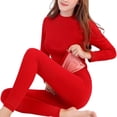 thumbnail image 1 of Minnieouse Camisa térmica Ropa interior de invierno Cuello medio-alto Suavidad al tacto Ropa cálida Manga larga Lana Fleece Suministros para mujeres Ropa interior Rojo Minnieouse AP013744-04, 1 of 6