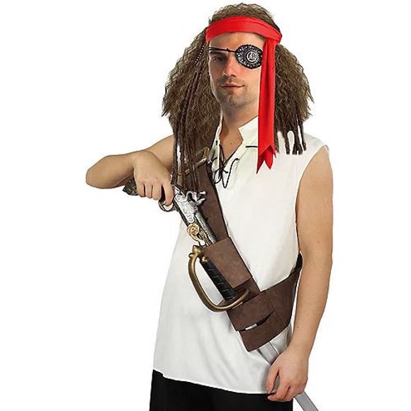 Ceinture d'Épée et de Pistolet Pirate en Cuir Pirates & Maraudeurs Accessoires de Costume