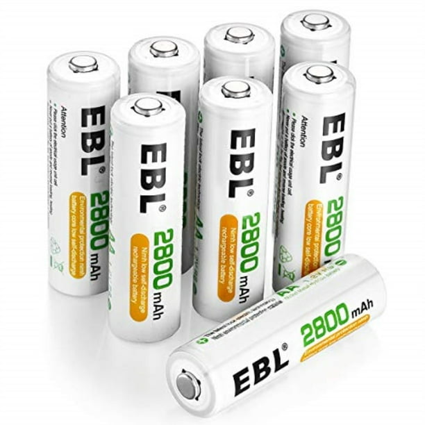 EBL Pack of 8 AA Batteries 2800mAh High Capacity Precharged NiMH AA