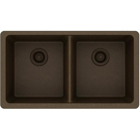 Elkay Elgu3322bk0 Gourmet E Granite Double Bowl Undermount Sink Available In Various Colors