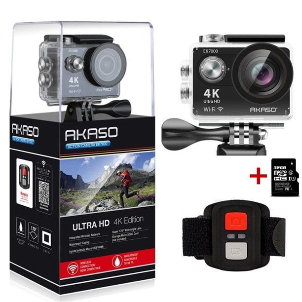 AKASO Action Camera EK7000 4K 1080P Ultra HD Waterproof Wifi Sports Camera DVR Camcorder +Free 32G SD Card