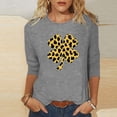 thumbnail image 1 of TaTaai Women St. Patrick's Print Crew Neck 3/4 Sleeve Black T-Shirt Loose Casual Top Ladies Spring Street Wear Lightweight Breathable Non-See-Through No Fading Soft Top Gift, 1 of 7