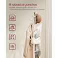 thumbnail image 3 of SONGMICS Perchero, Perchero de Madera Maciza, Perchero de Pie con 8 Ganchos para Abrigo, Sombrero, Bolso, Cartera, para Entrada, Pasillo, Ganchos y Mástil de Madera de Caucho, Blanco Nube, 3 of 5