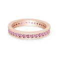 thumbnail image 3 of AFFY Round Shape Simulated Tourmaline Full Eternity Band Ring In 14K Rose Gold Over Sterling Silver, Ring Size-8, 3 of 6