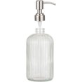 thumbnail image 2 of Dispensador de jabón de vidrio, diseño elegante para cocina o baño, mayor capacidad 400 ml, saludable, seguro y reutilizable, color transparente, 2 of 5