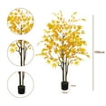 thumbnail image 2 of Artificial Maple Tree, 3.9ft/4.9ft/5.9ft Fake Potted Maple Tree With Planter Large Faux Tree Indoor For Farmhouse Home Wedding Floor Living Room Decoration, 2 of 8