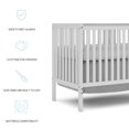 thumbnail image 5 of HSUNNS 5-in-1 Convertible Crib, Baby Crib with Slats, Certified Baby Safe Crib, Converts from Baby Crib to Toddler Bed, Easy Assembly, 3 Adjustable Heights, White, 5 of 11