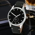 thumbnail image 5 of Fashion PU Strap Men Male Wrist Watch Round Dial Analog Display Quartz Wristwatch(Black), 5 of 8