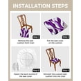 thumbnail image 2 of Dining Room Chair Seat Covers, Abstract Ombre Purple White Geometric Line Halloween Removable Stretch Chair Seat Cushion Slipcovers Protector for Holiday Party Festival Decoration, Set of 6, 2 of 6