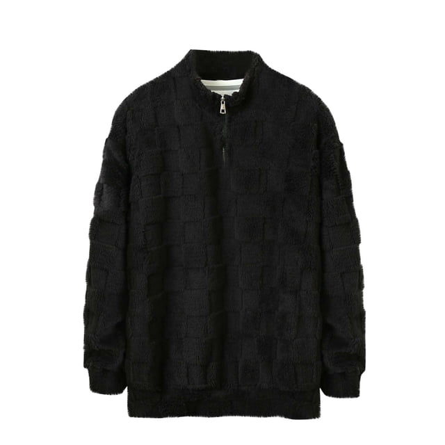 Sudadera sin capucha para hombre, moda informal, color sólido, botones, cuello alto, manga larga, camiseta, abrigo de poliéster