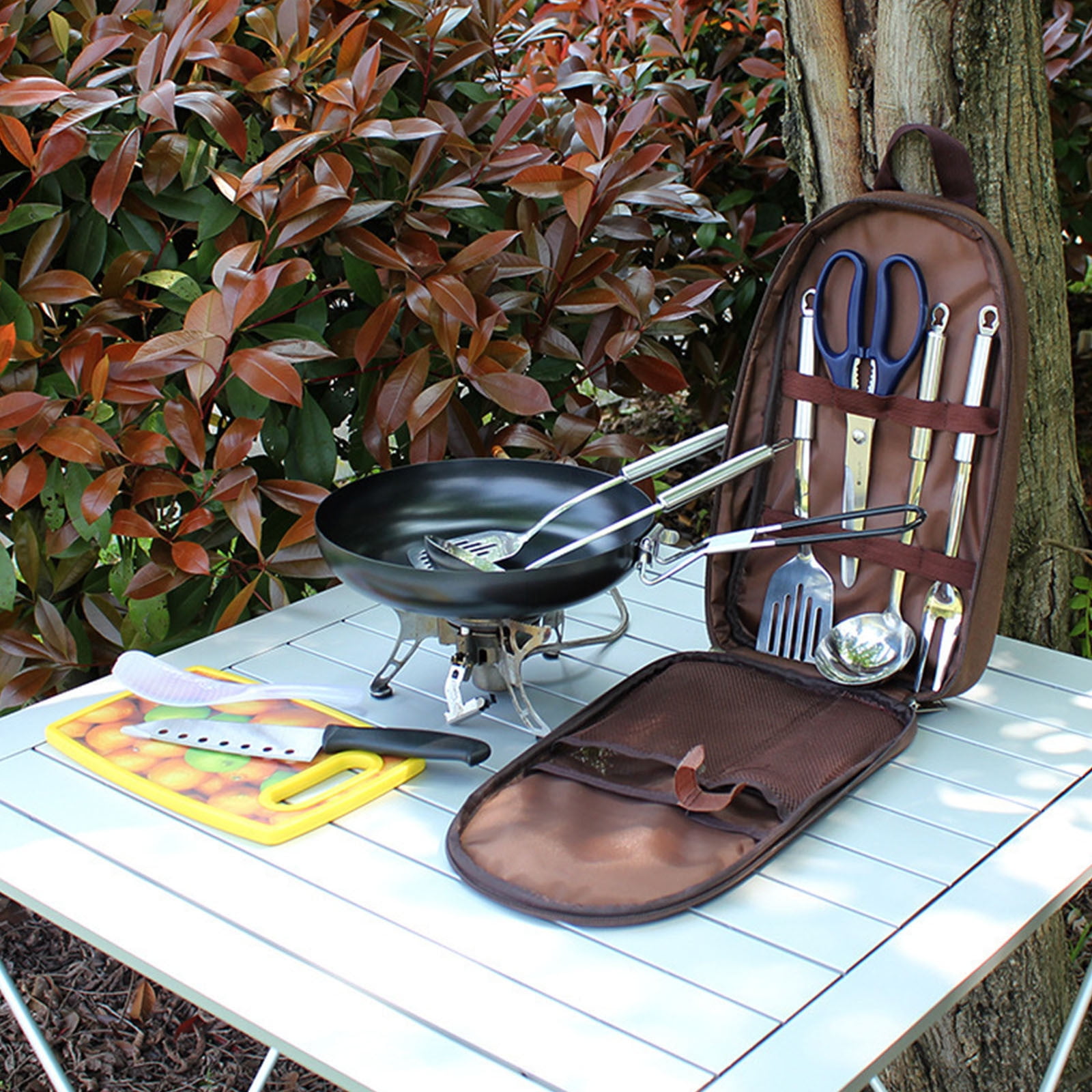 Ustensiles Camping Compacts Kit Cuisine Camping Odoland 16 Pièces - Casseroles, Réchaud Et Accessoires | Léger Et Compact Tous Pour Le Camping