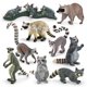 thumbnail image 1 of Juego de figuras de animales realistas de mapache y lémur, 9 piezas para niños a partir de 3 años, 1 of 1