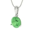 thumbnail image 2 of Clara Pucci 18K White Solid Hypoallergenic Gold 2Ct Green Zircon Round Brilliant Cut Solitaire Designer Necklace Pendant For April, 2 of 6