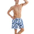 thumbnail image 3 of Father and Son Matching Leaves Print Swim Trunks/Boys Quick Dry Swimwear Bathing Suits, 3 of 7