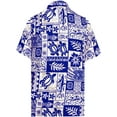 thumbnail image 2 of HAPPY BAY Men's Hawaiian Shirts Short Sleeve Button Down Shirt Men's Hawaii Shirts Boho Holiday Casual Summer Beach Shirts for Men Funny M Sea Collage, Royal Blue, 2 of 6