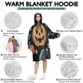 thumbnail image 5 of Wearable Oversized Blanket,Halloween Pumpkins Skulls Bats and Eyeballs Wearable Blanket Hoodie for Adults,Cozy Hooded Blankets with Super Pockets,Super Warm Fuzzy Pullover for Women & Men, 5 of 6