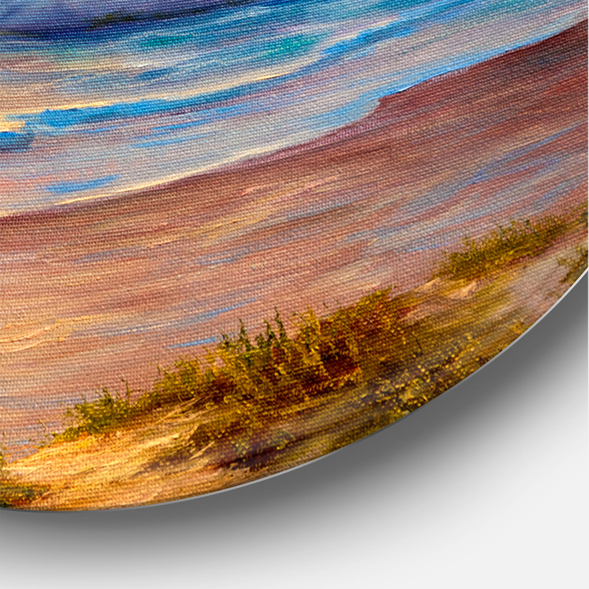 Designart 'Sunrise Glow On The Sea Waves V' Nautical & Coastal Circle Metal Wall Art 29x29 - Disc of 29