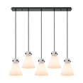 thumbnail image 4 of Innovations Lighting  Newton Cone - 5 Light 8" Cord Hung Linear Pendant Matte Black/White, 4 of 5