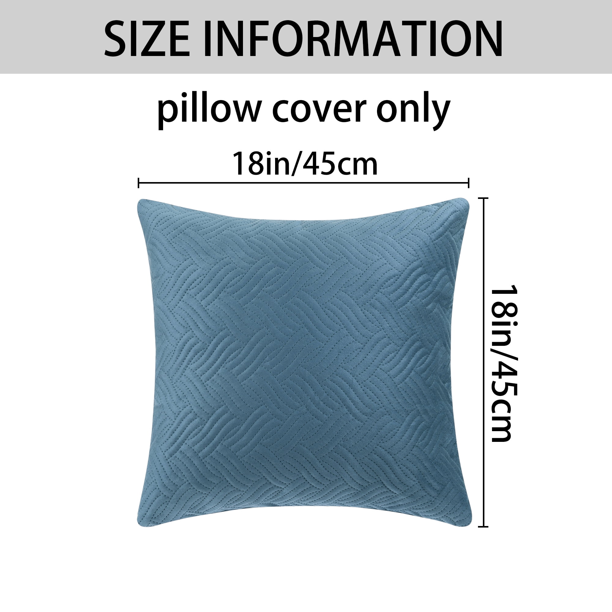 Unique Bargains 2 Soft Velvet Knitted Throw Pillow Covers Spring Decorative Pillow Cases Blue