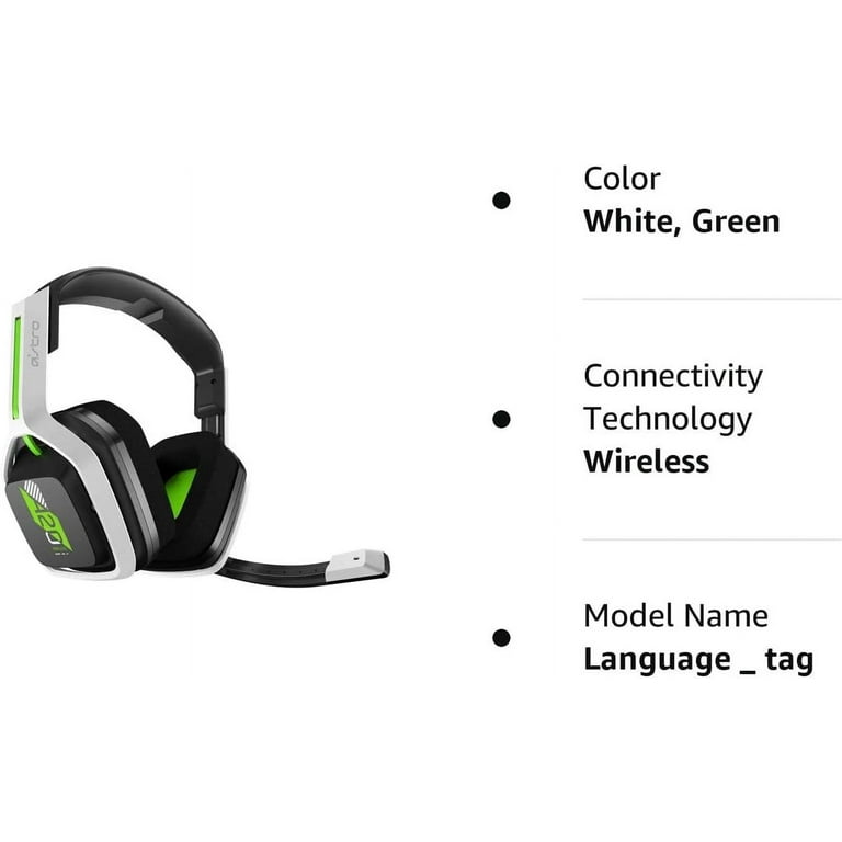 Astro Gaming A20 Gen 2 Wireless Stereo Over-the-Ear Gaming Headset for Xbox  Series XS, Xbox One, and PC White/Green With Cleaning kit Bolt Axtion  Bundle Used 