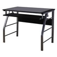 thumbnail image 4 of Kings Brand Furniture Home Office Computer Desk, Chrome Metal/Black Glass, 4 of 5
