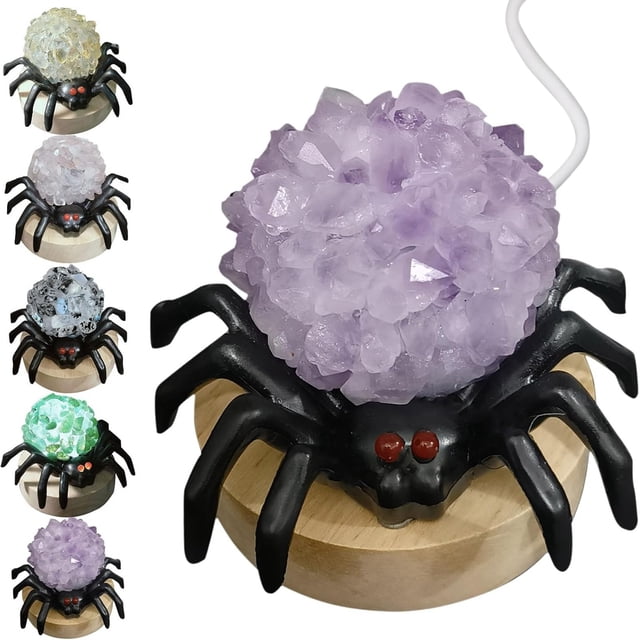 Glowing Decorative Amethyst Lamp Night Light With Wooden Base Lamp Gothic Home Porch Kids Plug in Night Light Battery Powe Motion Lights Star Projector Night Light