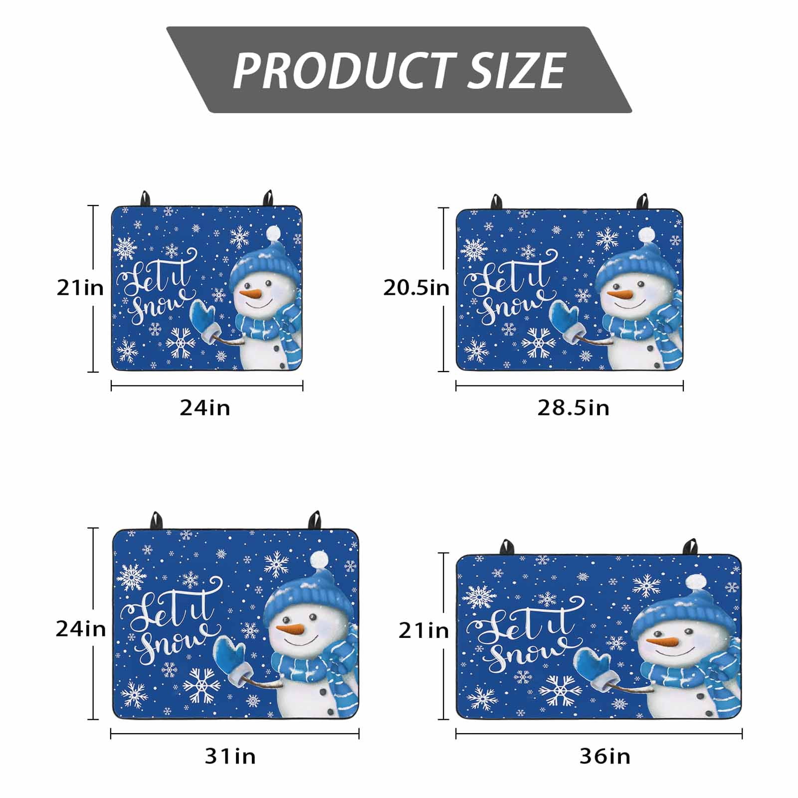Blue Snowman Christmas Stove Top Cover for Electric Stove, Heat-proof & Non Slip Glass Top Stove Cover Protector, Xmas Winter Snowflake Let Snow Kitchen Flat Cooktop Rubber Mat 24x21 Inches