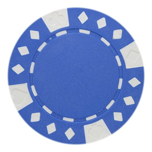 New Sealed 50  Poker Chips 2 x 25 pack Blue and White Dice pattern 
